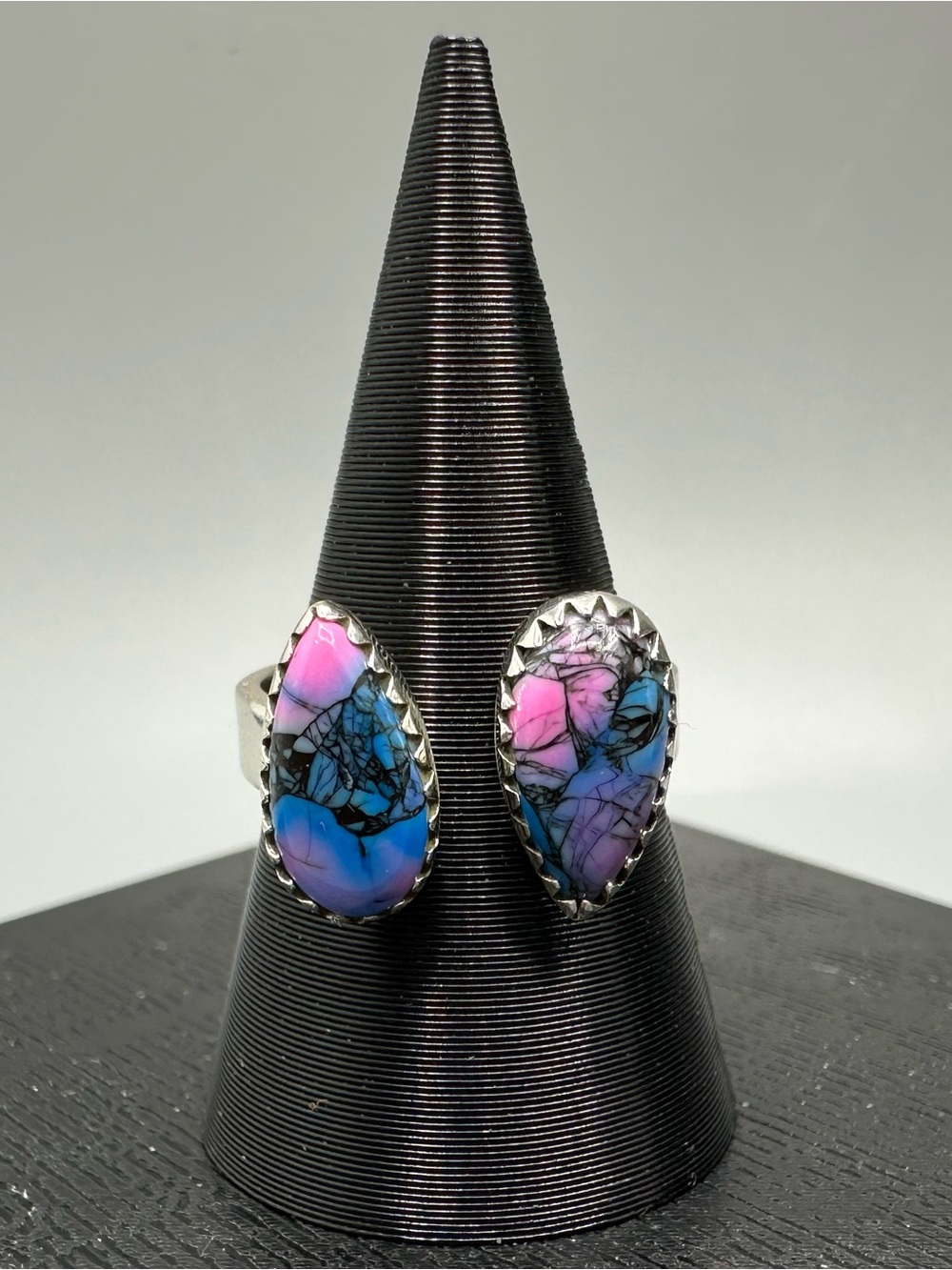 Monarch Dahlia Turquoise 925 Sterling Silver Adjustable Floater Bypass Ring
